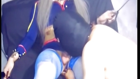 Asian teen fucks her boyfriend with strapon and dildo