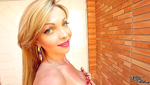 Blonde with big natural tits gets deepthroat fucked