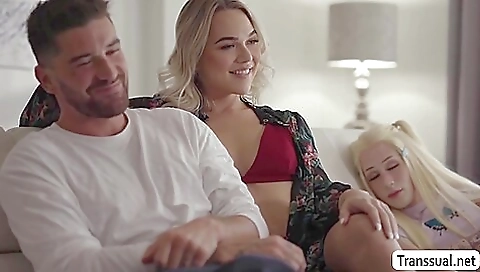 Horny blonde babe sucks and rides big black cock of her stepbrother