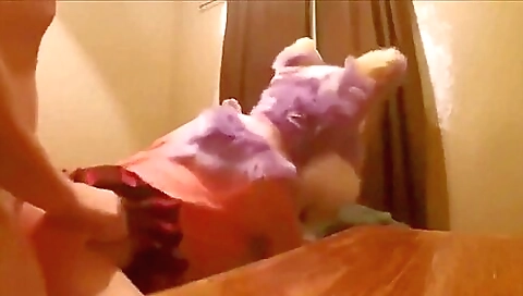 Amateur brunette creampie sex by her man in stockings