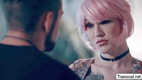 Tattooed redhead gets it to a really big hole anal fuck