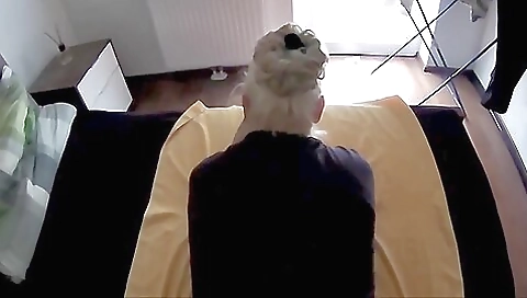 Mature whore gets fucked by a young guy from behind