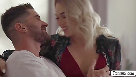 Blonde stepsister gets fucked by her stepsister's lover